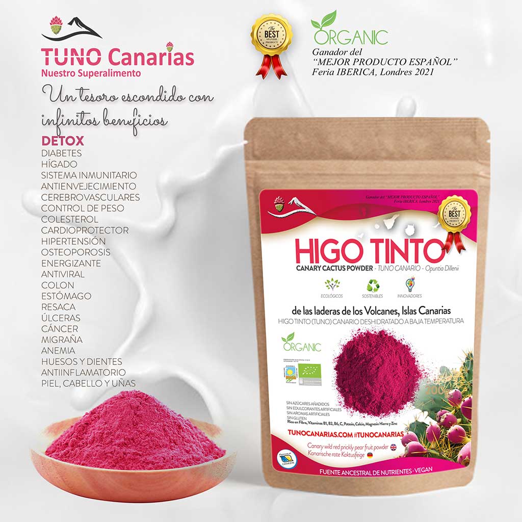 HIGO TINTO de Tuno Canarias con Ácido Hialurónico y Colágeno (90 Capsulas),  Suplemento de Origen Natural y Vegano - Huesos, Articulaciones y Cartílagos  Fuertes - Piel Tersa y Energía : : Salud