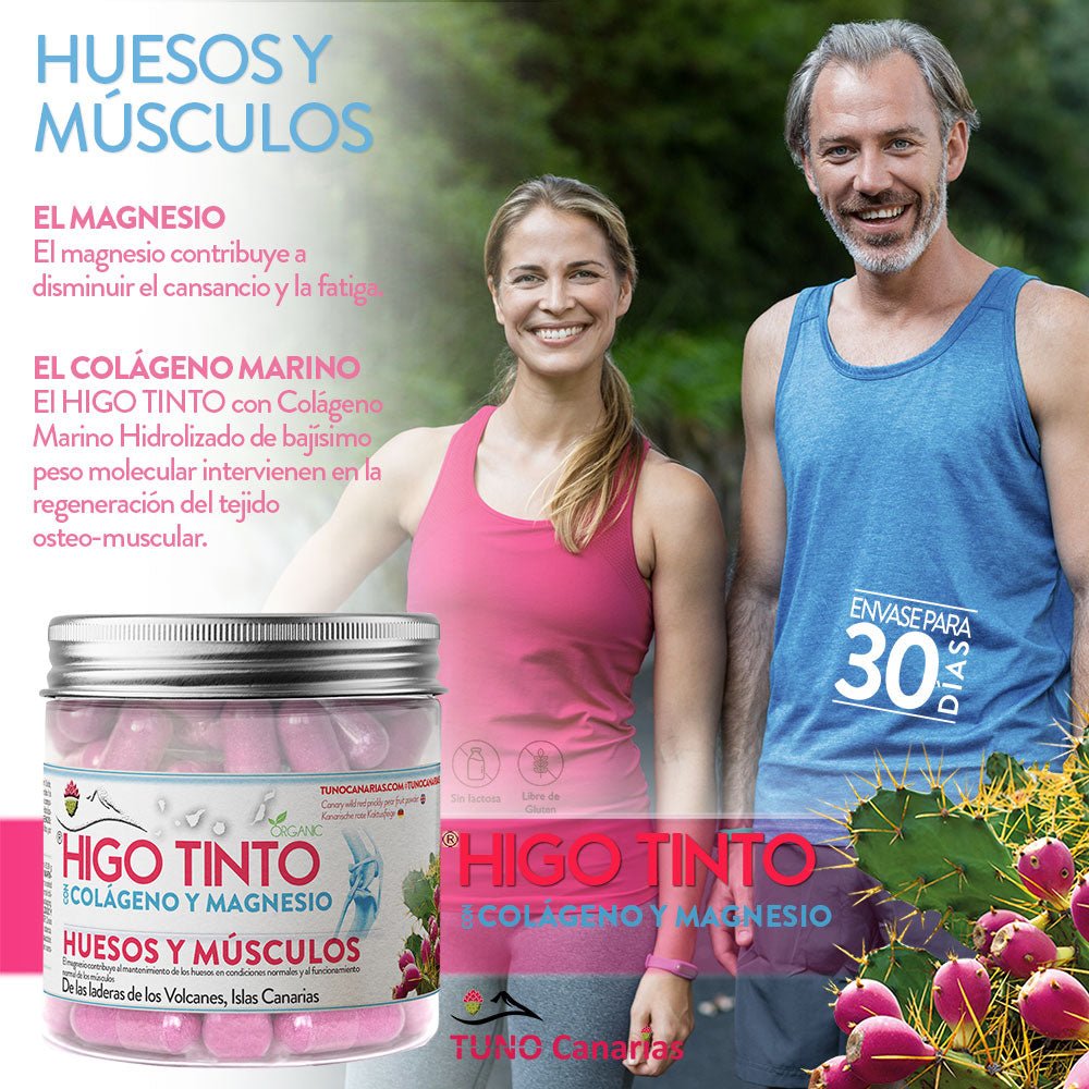 Cápsulas con Colágeno Marino y Magnesio a base de HIGO TINTO® – Fuerza ósea y articular - Tuno Canarias