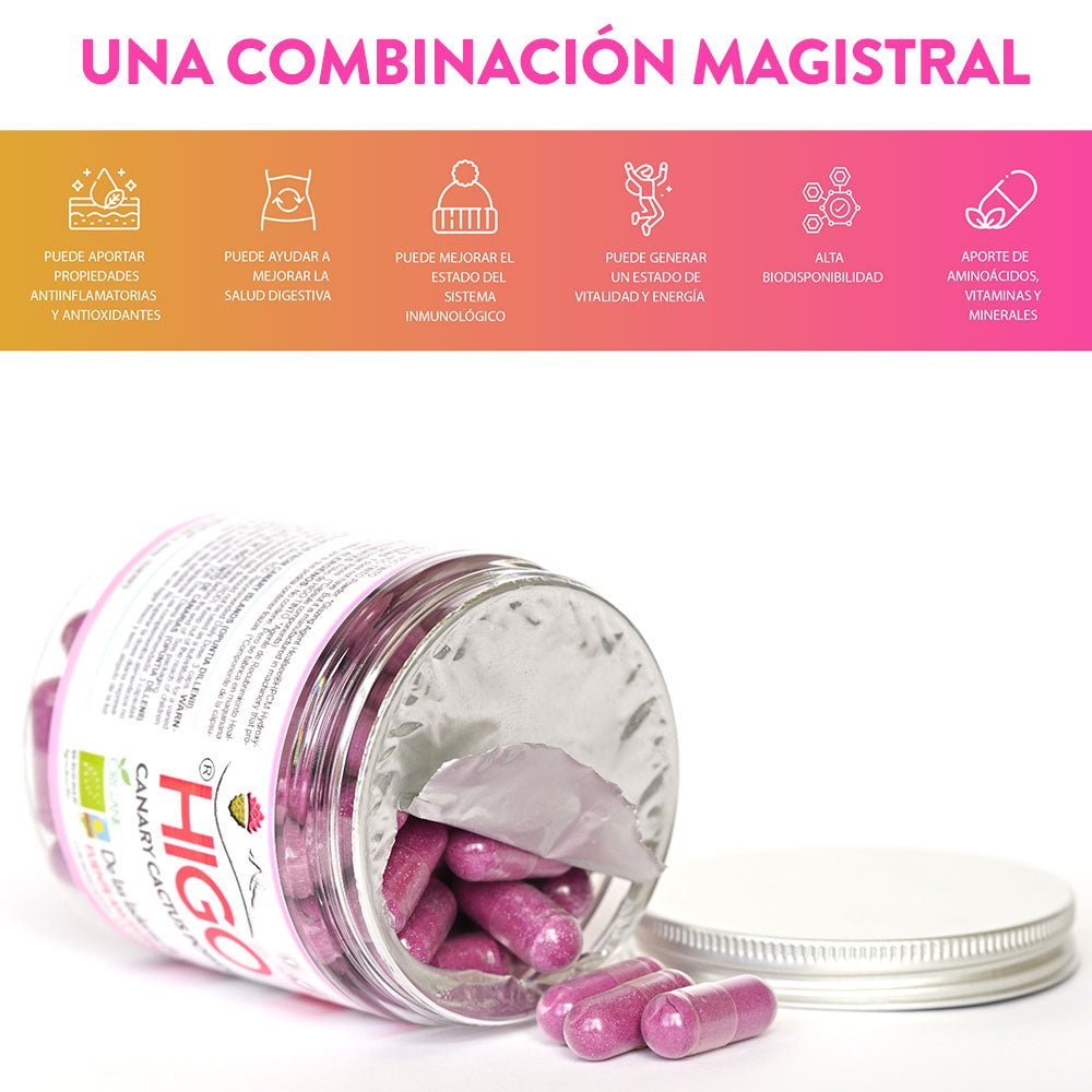 Cápsulas con Cúrcuma y Jengibre a base de HIGO TINTO® – Articulaciones sanas - Tuno Canarias