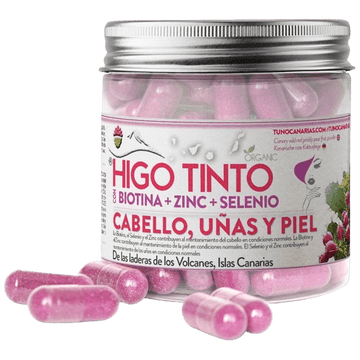 Cápsulas de Biotina + Zinc + Selenio + HIGO TINTO® 90 cáps - Tuno Canarias