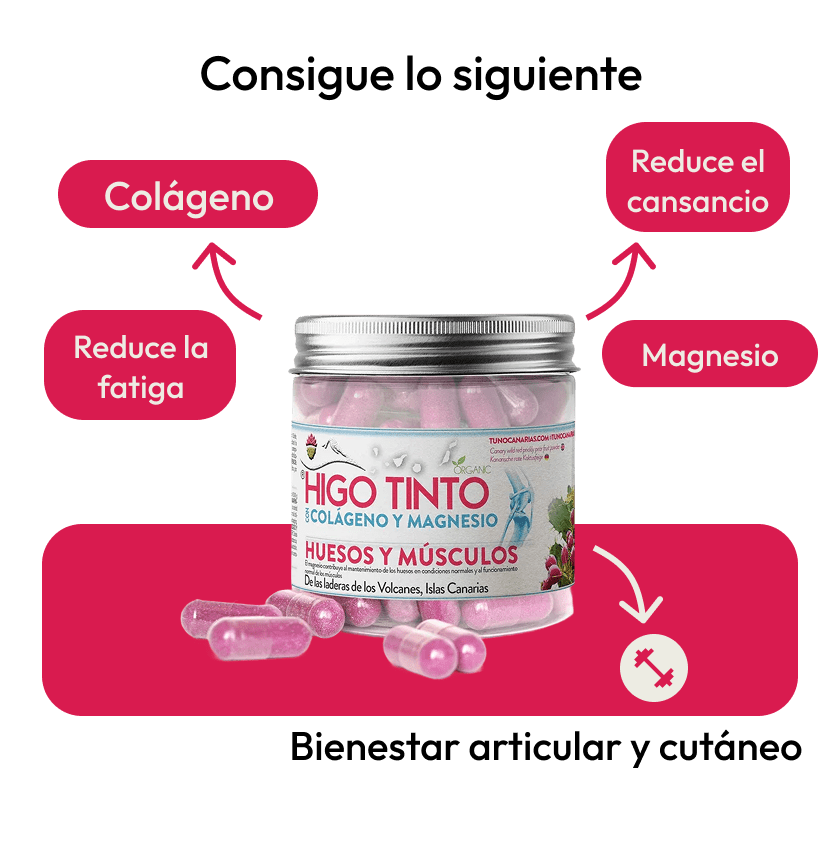 Cápsulas de Colágeno Marino + Magnesio + HIGO TINTO® 90 cáps - Tuno Canarias