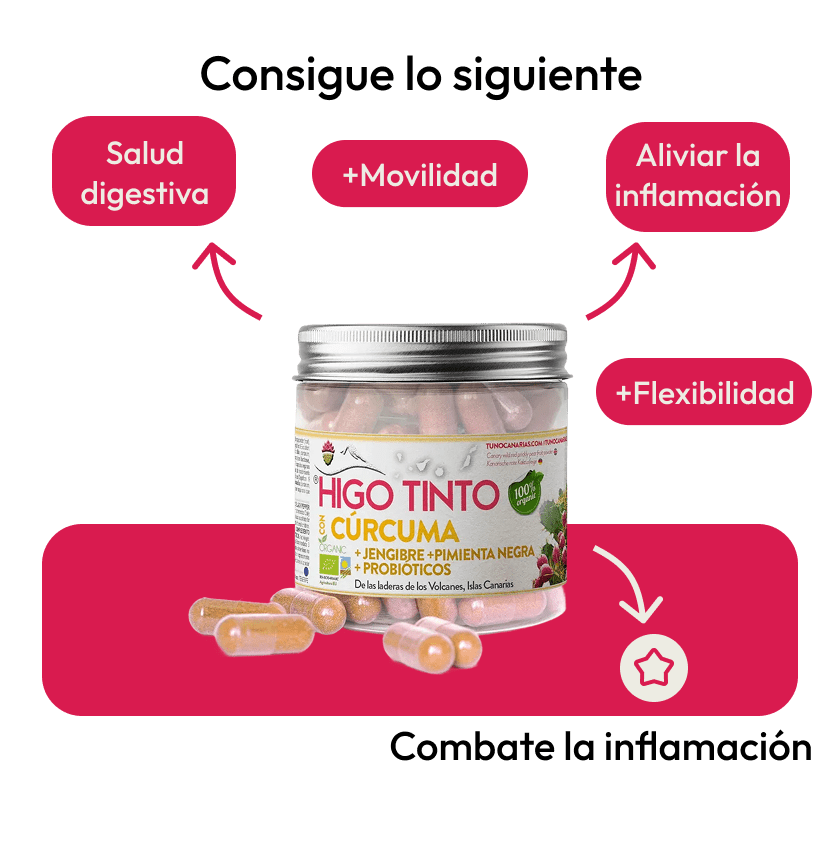 Cápsulas de Cúrcuma + Jengibre 90 cáps | HIGO TINTO® - Tuno Canarias