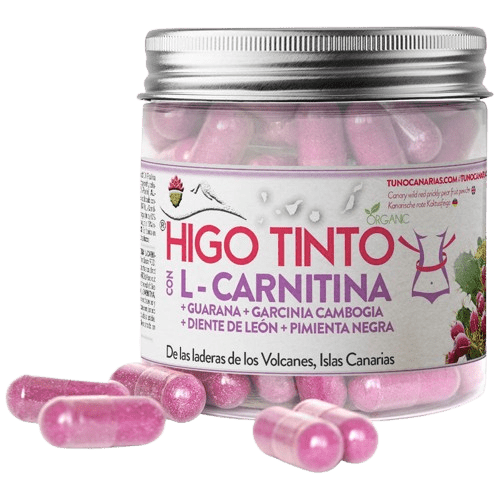 Cápsulas de L - Carnitina + Guaraná + Garcinia + Diente de León + HIGO TINTO® 90 cáps - Tuno Canarias