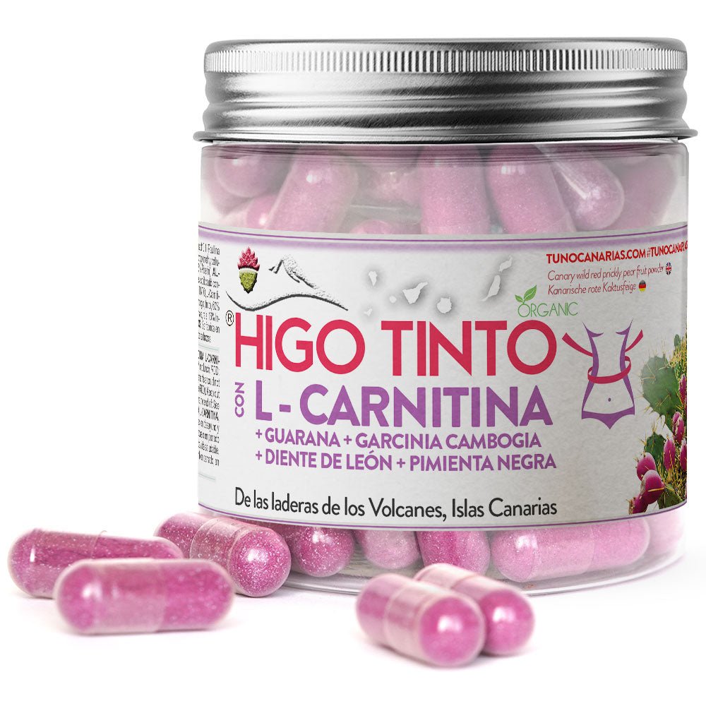 Cápsulas Quemagrasa con L - Carnitina y Guaraná a base de HIGO TINTO® - Tuno Canarias