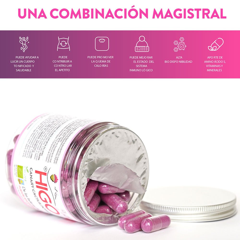 Cápsulas Quemagrasa con L - Carnitina y Guaraná a base de HIGO TINTO® - Tuno Canarias
