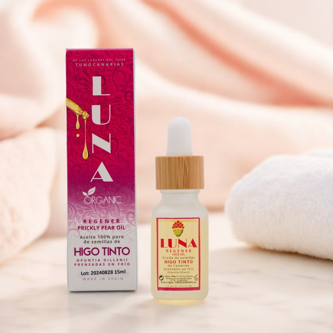 LUNA Sérum Facial Regenerador 15ml | REGALO – 100% aceite puro de semillas de HIGO TINTO® canario - Tuno Canarias