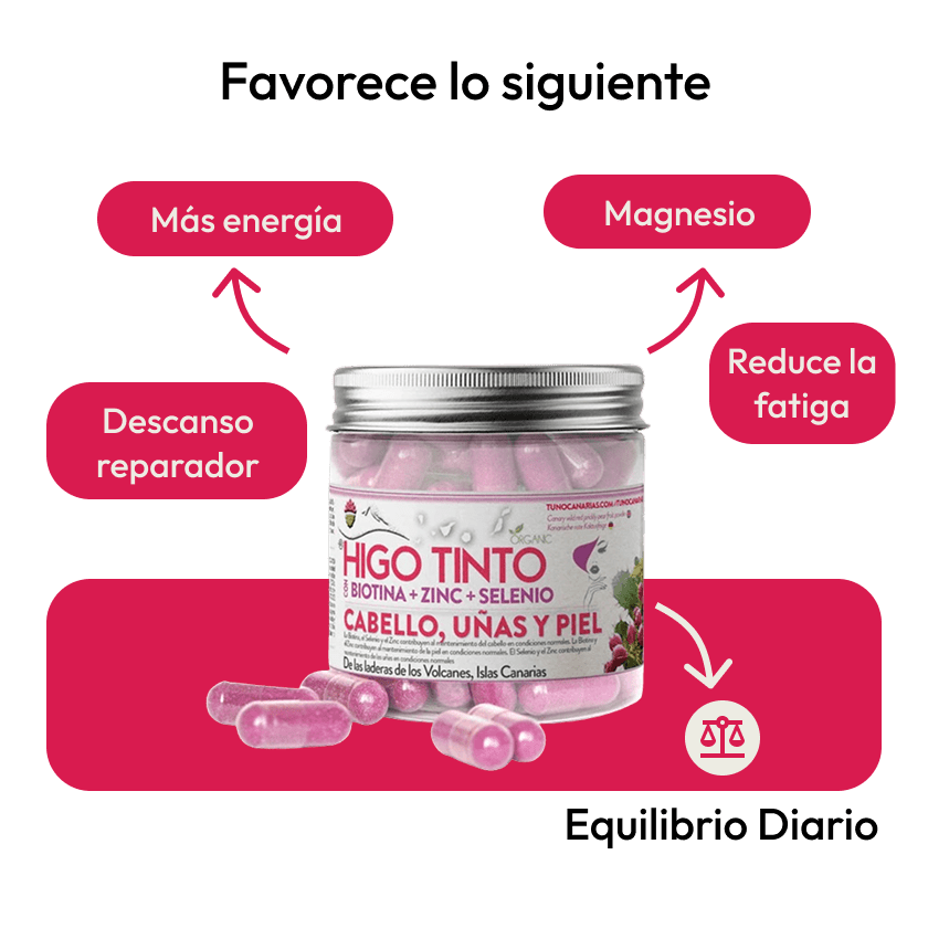 Magnesio + Triptófano | HIGO TINTO® 90 Cápsulas - Tuno Canarias