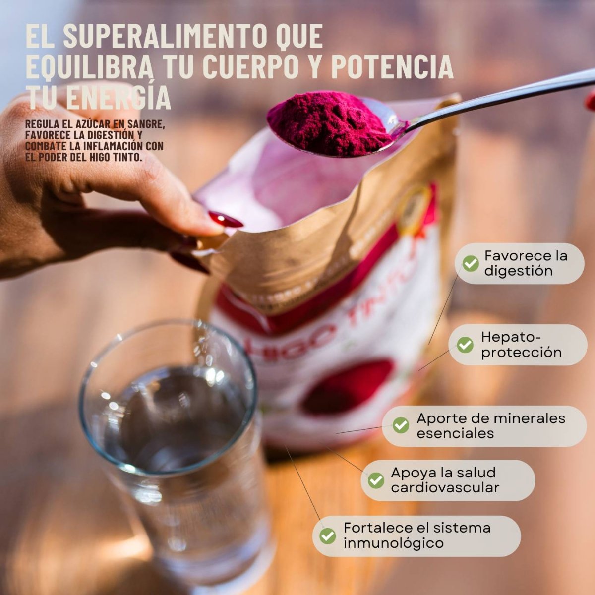 Polvo Puro de HIGO TINTO® 200 g – Superalimento antioxidante y natural - Tuno Canarias