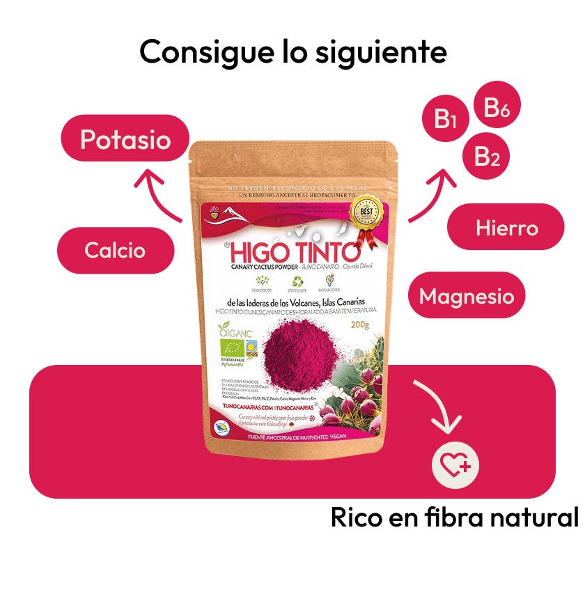 Polvo Puro de HIGO TINTO® 200 g – Superalimento antioxidante y natural - Tuno Canarias