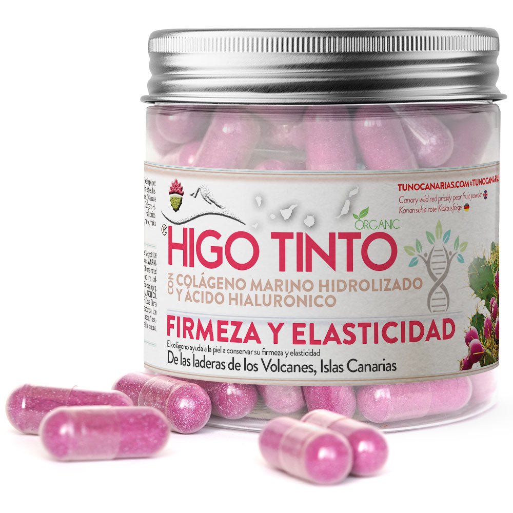 Cápsulas de Colágeno Marino + Ácido Hialurónico a base de HIGO TINTO® – Piel firme y joven - Tuno Canarias
