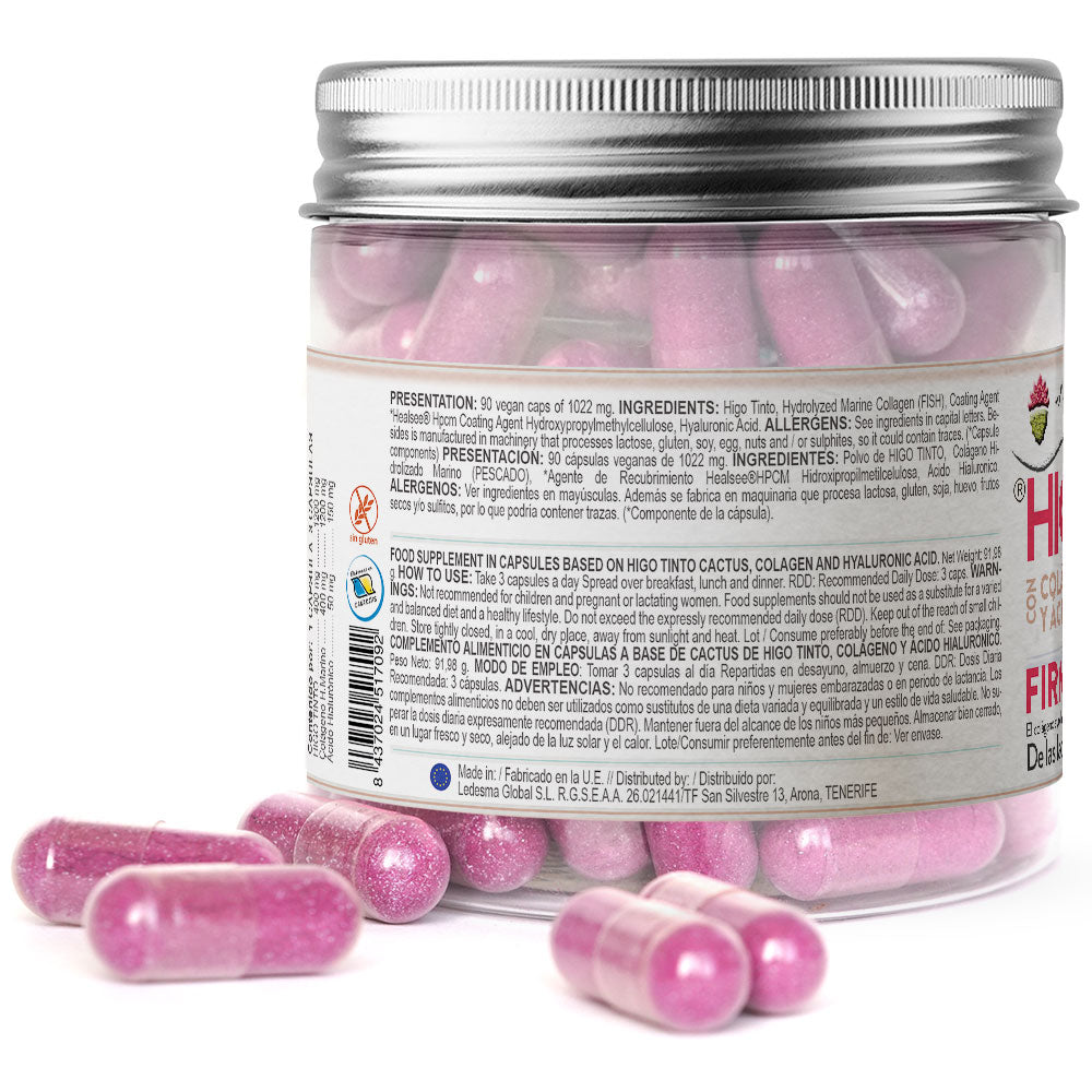 Cápsulas de Colágeno Marino + Ácido Hialurónico a base de HIGO TINTO® – Piel firme y joven - Tuno Canarias