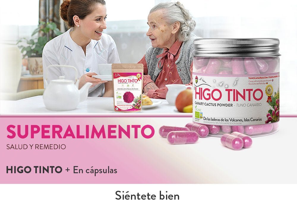 Cápsulas de HIGO TINTO® Puro – Antioxidante natural en formato fácil y rápido - Tuno Canarias