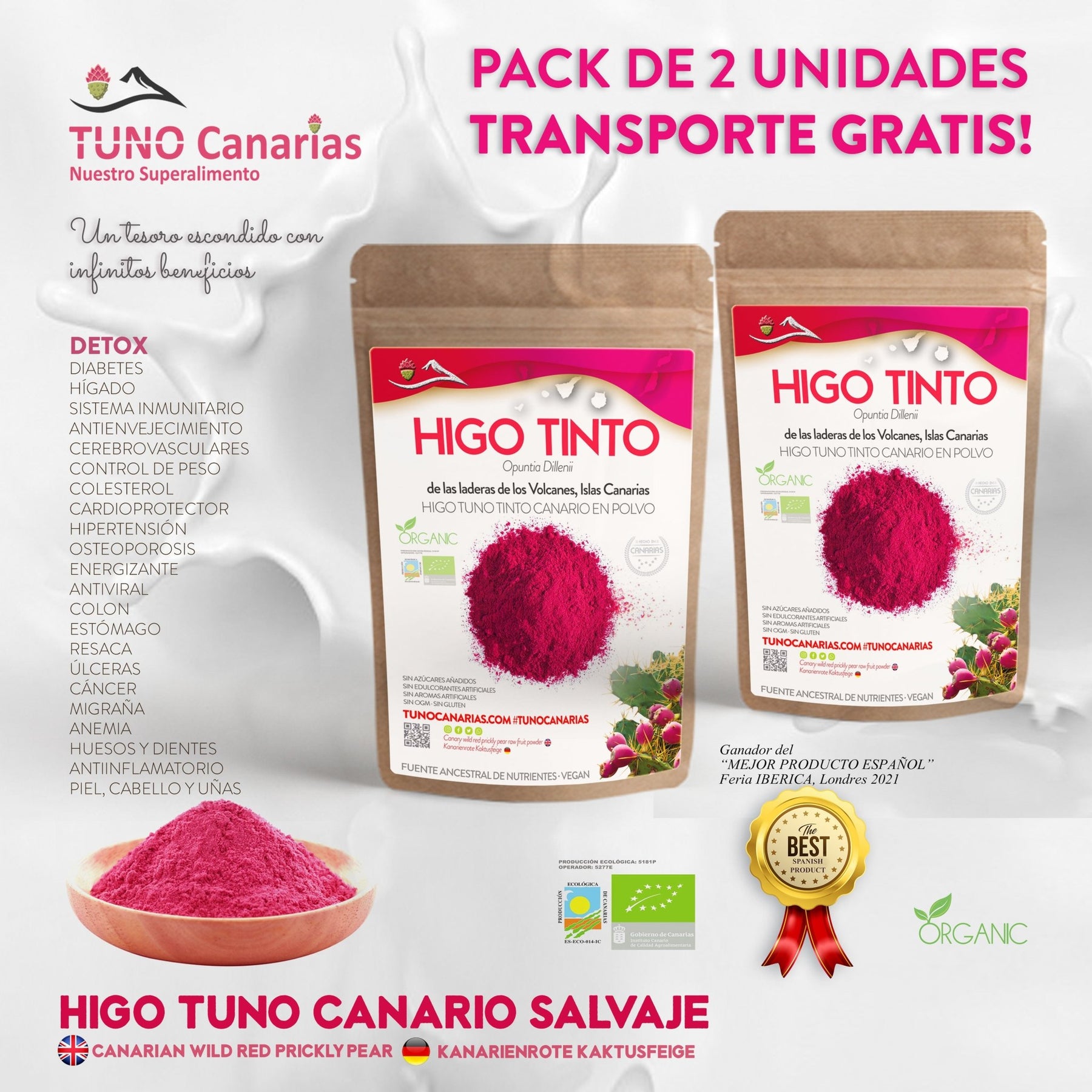HIGO TINTO con Colágeno Marino y Magnesio - Articulaciones fuertes. – Tuno  Canarias