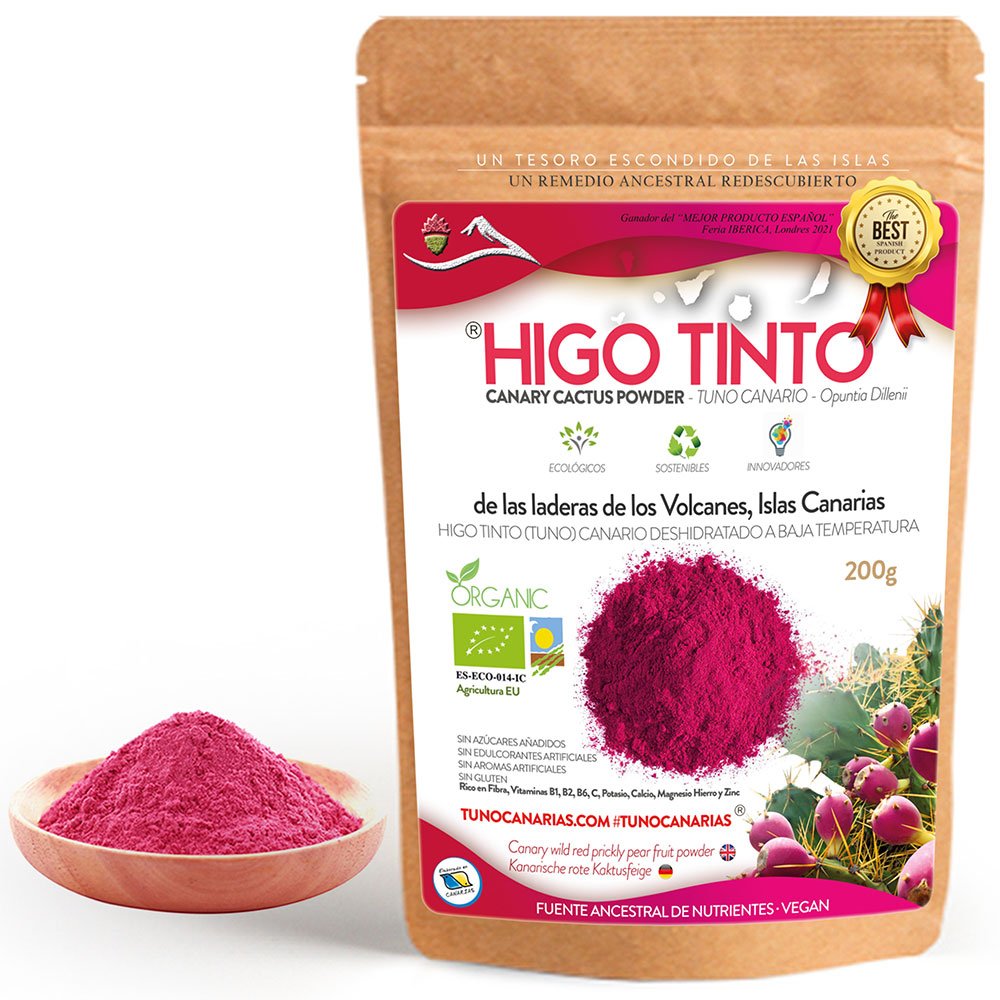 Polvo Puro de HIGO TINTO® 200 g – Superalimento antioxidante y natural - Tuno Canarias